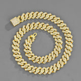 Maxbell Cuban Link Chain Necklace Hip Hop Jewelry Handmade Decoration Bling Durable Aureate 45cm