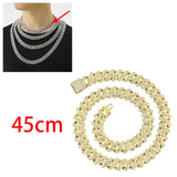 Maxbell Cuban Link Chain Necklace Hip Hop Jewelry Handmade Decoration Bling Durable Aureate 45cm