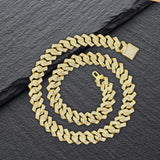 Maxbell Cuban Link Chain Necklace Hip Hop Jewelry Handmade Decoration Bling Durable Aureate 45cm