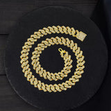 Maxbell Cuban Link Chain Necklace Hip Hop Jewelry Handmade Decoration Bling Durable Aureate 45cm