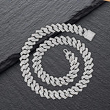 Maxbell Cuban Link Chain Necklace Hip Hop Jewelry Handmade Decoration Bling Durable Argent 45cm