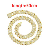 Maxbell Cuban Link Chain Necklace Hip Hop Jewelry Handmade Decoration Bling Durable Aureate 50cm