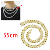 Maxbell Cuban Link Chain Necklace Hip Hop Jewelry Handmade Decoration Bling Durable Aureate 55cm