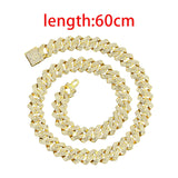 Maxbell Cuban Link Chain Necklace Hip Hop Jewelry Handmade Decoration Bling Durable Aureate 60cm