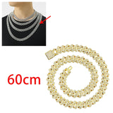 Maxbell Cuban Link Chain Necklace Hip Hop Jewelry Handmade Decoration Bling Durable Aureate 60cm