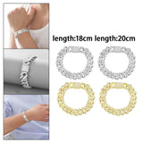 Maxbell 15mm Cuban Link Chain Bracelet Bling for Anniversaries Mens Women Parties 8inch Aureate