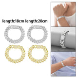 Maxbell 15mm Cuban Link Chain Bracelet Bling for Anniversaries Mens Women Parties 8inch Aureate