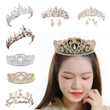 Maxbell Tiara and Crown Elegant Jeweled Costume Headbands for Birthday Party Prom Style A and earrings