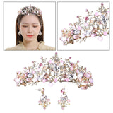 Maxbell Tiara and Crown Elegant Jeweled Costume Headbands for Birthday Party Prom Style A and earrings