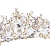 Maxbell Tiara and Crown Elegant Jeweled Costume Headbands for Birthday Party Prom Style B and earrings