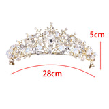 Maxbell Tiara and Crown Elegant Jeweled Costume Headbands for Birthday Party Prom Style B and earrings