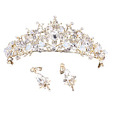 Maxbell Tiara and Crown Elegant Jeweled Costume Headbands for Birthday Party Prom Style B and earrings