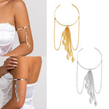 Maxbell Fashion Upper Arm Bracelet Tassel Arm Band Cuffs for Engagement Graduation Aureate