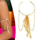 Maxbell Fashion Upper Arm Bracelet Tassel Arm Band Cuffs for Engagement Graduation Aureate