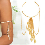 Maxbell Fashion Upper Arm Bracelet Tassel Arm Band Cuffs for Engagement Graduation Aureate
