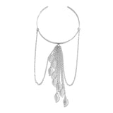 Maxbell Fashion Upper Arm Bracelet Tassel Arm Band Cuffs for Engagement Graduation Argent