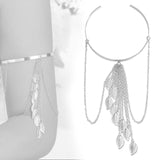 Maxbell Fashion Upper Arm Bracelet Tassel Arm Band Cuffs for Engagement Graduation Argent