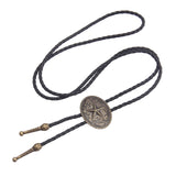 Maxbell Western Cowboy Bolo Tie for Men PU Leather Necktie Jewelry for Halloween Bronze