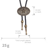 Maxbell Western Cowboy Bolo Tie for Men PU Leather Necktie Jewelry for Halloween Bronze