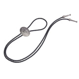 Maxbell Western Cowboy Bolo Tie for Men PU Leather Necktie Jewelry for Halloween Argent
