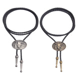 Maxbell Bolo Tie Oval Pendant Necklaces Retro Delicate Jewelry for Daily Work Gifts Bronze Color
