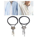 Maxbell Bolo Tie Oval Pendant Necklaces Retro Delicate Jewelry for Daily Work Gifts Bronze Color