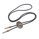 Maxbell Bolo Tie Oval Pendant Necklaces Retro Delicate Jewelry for Daily Work Gifts Bronze Color