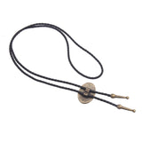 Maxbell Bolo Tie Oval Pendant Necklaces Retro Delicate Jewelry for Daily Work Gifts Bronze Color