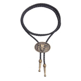 Maxbell Bolo Tie Oval Pendant Necklaces Retro Delicate Jewelry for Daily Work Gifts Bronze Color