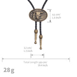 Maxbell Bolo Tie Oval Pendant Necklaces Retro Delicate Jewelry for Daily Work Gifts Bronze Color
