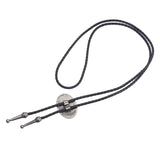 Maxbell Bolo Tie Oval Pendant Necklaces Retro Delicate Jewelry for Daily Work Gifts Argent