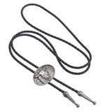 Maxbell Bolo Tie Oval Pendant Necklaces Retro Delicate Jewelry for Daily Work Gifts Argent