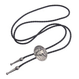 Maxbell Bolo Tie Oval Pendant Necklaces Retro Delicate Jewelry for Daily Work Gifts Argent