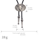 Maxbell Bolo Tie Oval Pendant Necklaces Retro Delicate Jewelry for Daily Work Gifts Argent