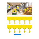 Maxbell Set of 10 Merchandise Retail Display Sign Rotating Clip Adjustable Accessory Yellow
