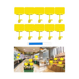 Maxbell Set of 10 Merchandise Retail Display Sign Rotating Clip Adjustable Accessory Yellow