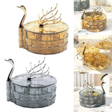 Maxbell Swan Shape Rotating Jewelry Organizer Dustproof for Ear Stud Watches Rings Yellow