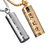 Maxbell Fashion Urn Necklace Men Women Cylinder Locket Container Jar for Funeral Argent