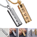 Maxbell Fashion Urn Necklace Men Women Cylinder Locket Container Jar for Funeral Argent