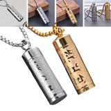 Maxbell Fashion Urn Necklace Men Women Cylinder Locket Container Jar for Funeral Argent