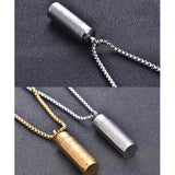 Maxbell Fashion Urn Necklace Men Women Cylinder Locket Container Jar for Funeral Argent