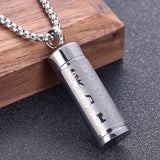 Maxbell Fashion Urn Necklace Men Women Cylinder Locket Container Jar for Funeral Argent