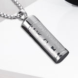 Maxbell Fashion Urn Necklace Men Women Cylinder Locket Container Jar for Funeral Argent