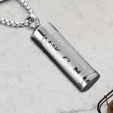 Maxbell Fashion Urn Necklace Men Women Cylinder Locket Container Jar for Funeral Argent