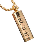 Maxbell Fashion Urn Necklace Men Women Cylinder Locket Container Jar for Funeral Aureate