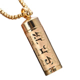 Maxbell Fashion Urn Necklace Men Women Cylinder Locket Container Jar for Funeral Aureate