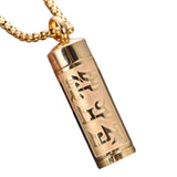 Maxbell Fashion Urn Necklace Men Women Cylinder Locket Container Jar for Funeral Aureate