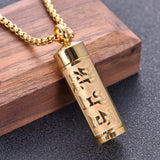 Maxbell Fashion Urn Necklace Men Women Cylinder Locket Container Jar for Funeral Aureate