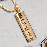 Maxbell Fashion Urn Necklace Men Women Cylinder Locket Container Jar for Funeral Aureate