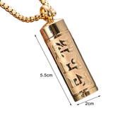 Maxbell Fashion Urn Necklace Men Women Cylinder Locket Container Jar for Funeral Aureate